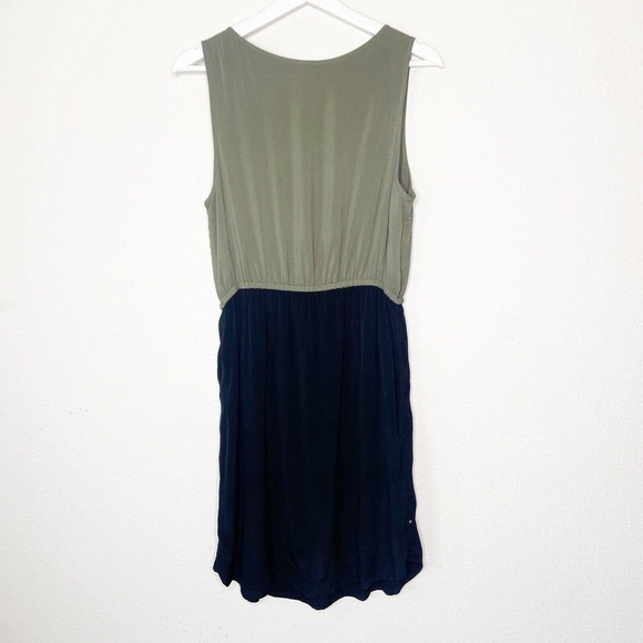 Anthropologie EDME & ESYLLTE Freya Color Block Green and Black Dress S - Picture 10 of 14